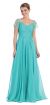 Main image of Short Sleeves Twist Knot Bust Long Formal MOB Dress